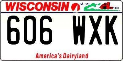 WI license plate 606WXK