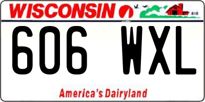 WI license plate 606WXL