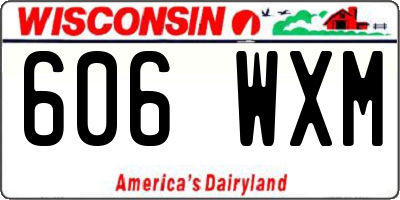 WI license plate 606WXM