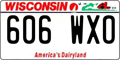 WI license plate 606WXO