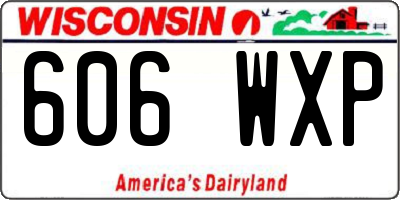 WI license plate 606WXP