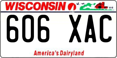 WI license plate 606XAC