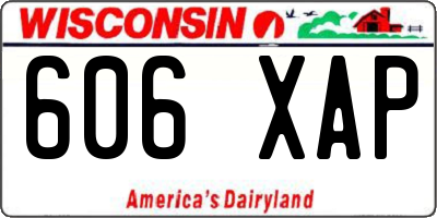 WI license plate 606XAP