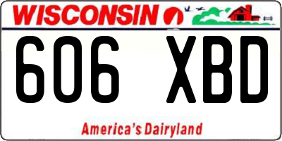 WI license plate 606XBD