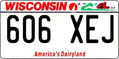 WI license plate 606XEJ