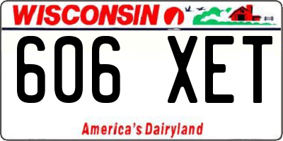 WI license plate 606XET