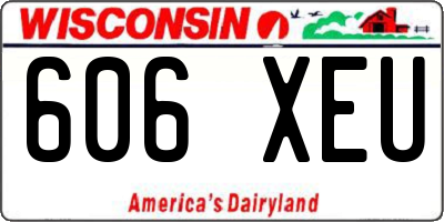 WI license plate 606XEU