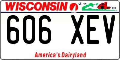 WI license plate 606XEV