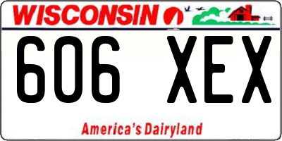 WI license plate 606XEX