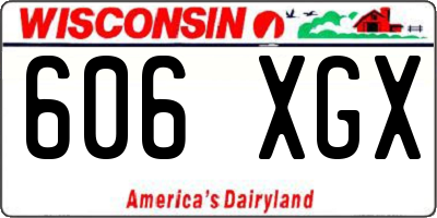 WI license plate 606XGX
