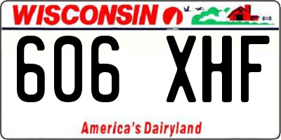 WI license plate 606XHF