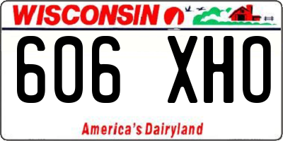 WI license plate 606XHO