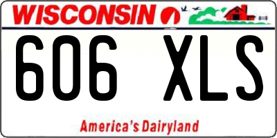 WI license plate 606XLS