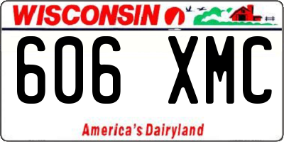 WI license plate 606XMC