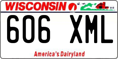 WI license plate 606XML