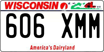 WI license plate 606XMM