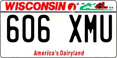 WI license plate 606XMU