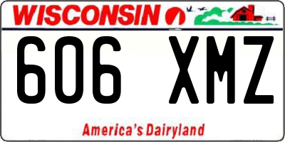 WI license plate 606XMZ