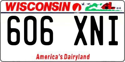 WI license plate 606XNI