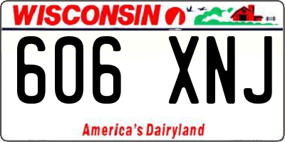 WI license plate 606XNJ