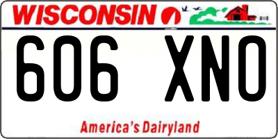 WI license plate 606XNO