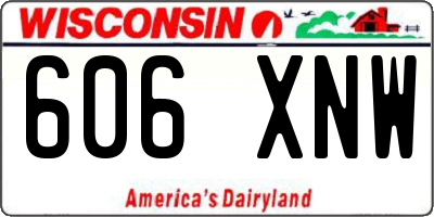 WI license plate 606XNW