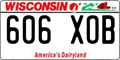 WI license plate 606XOB