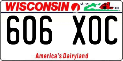 WI license plate 606XOC