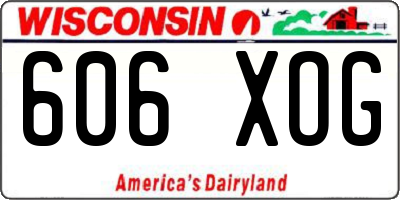 WI license plate 606XOG