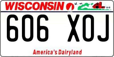 WI license plate 606XOJ