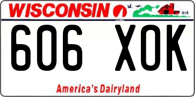 WI license plate 606XOK