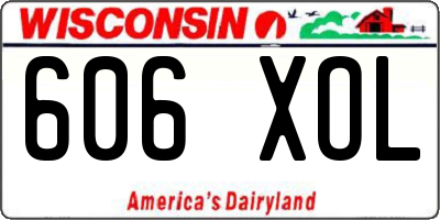 WI license plate 606XOL