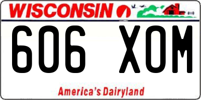 WI license plate 606XOM