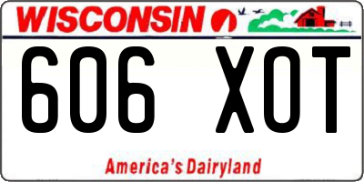 WI license plate 606XOT