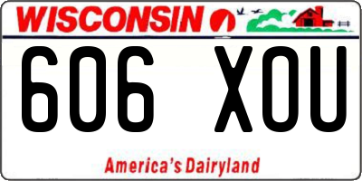 WI license plate 606XOU