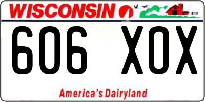 WI license plate 606XOX