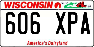 WI license plate 606XPA