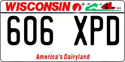WI license plate 606XPD