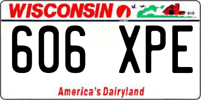 WI license plate 606XPE