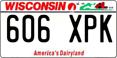 WI license plate 606XPK