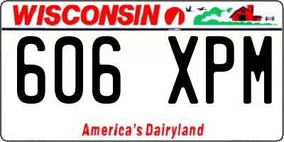 WI license plate 606XPM
