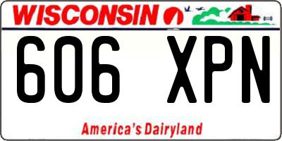 WI license plate 606XPN