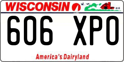 WI license plate 606XPO