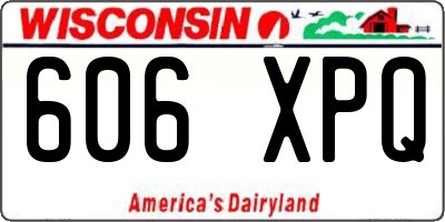WI license plate 606XPQ