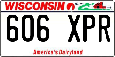 WI license plate 606XPR