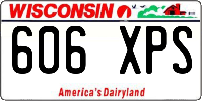 WI license plate 606XPS