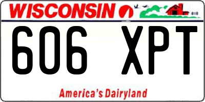 WI license plate 606XPT