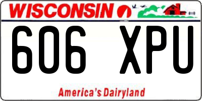 WI license plate 606XPU