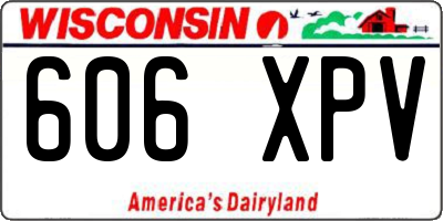 WI license plate 606XPV