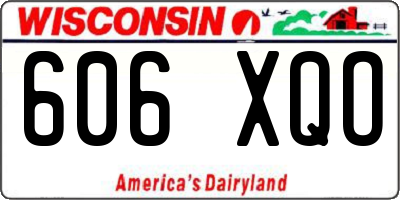 WI license plate 606XQO